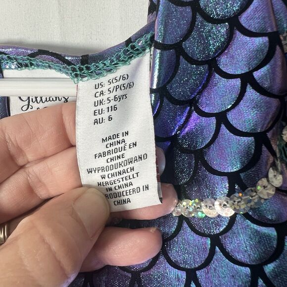 Gillians Closet Iridescent Color Change Tulle Tutu Mermaid Tail Costume Sz 5/6 - Picture 7 of 10